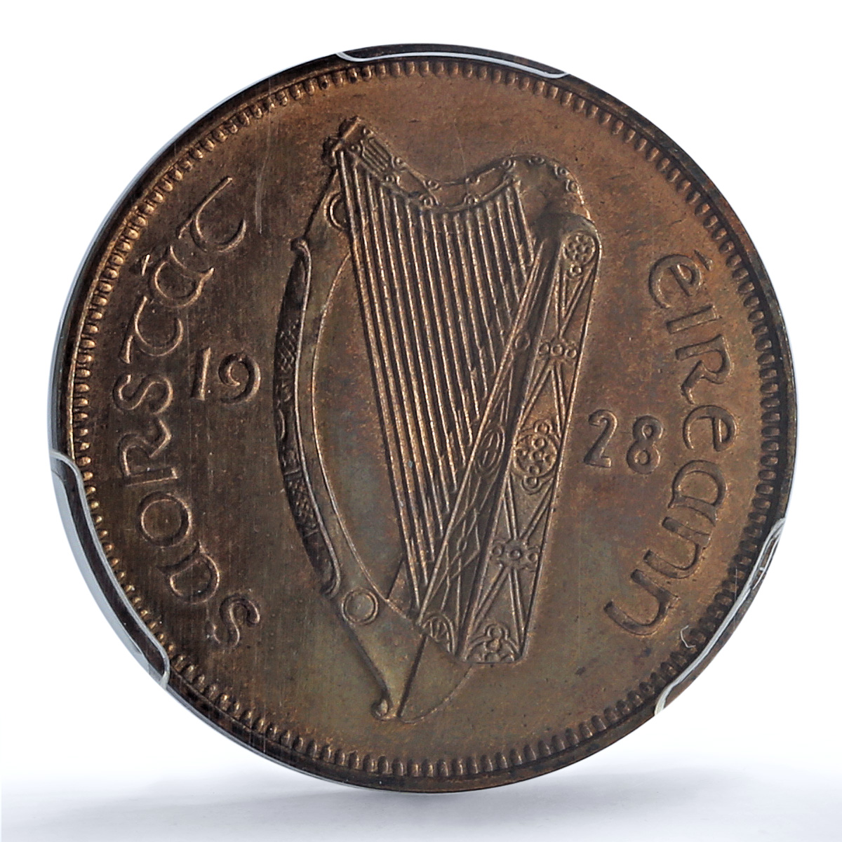 Ireland 1/2 penny phingin Free State Coinage Pig PR64 PCGS bronze coin 1928 Ireland 1/2 penny phingin Free State Coinage Pig PR64 PCGS bronze coin 1928