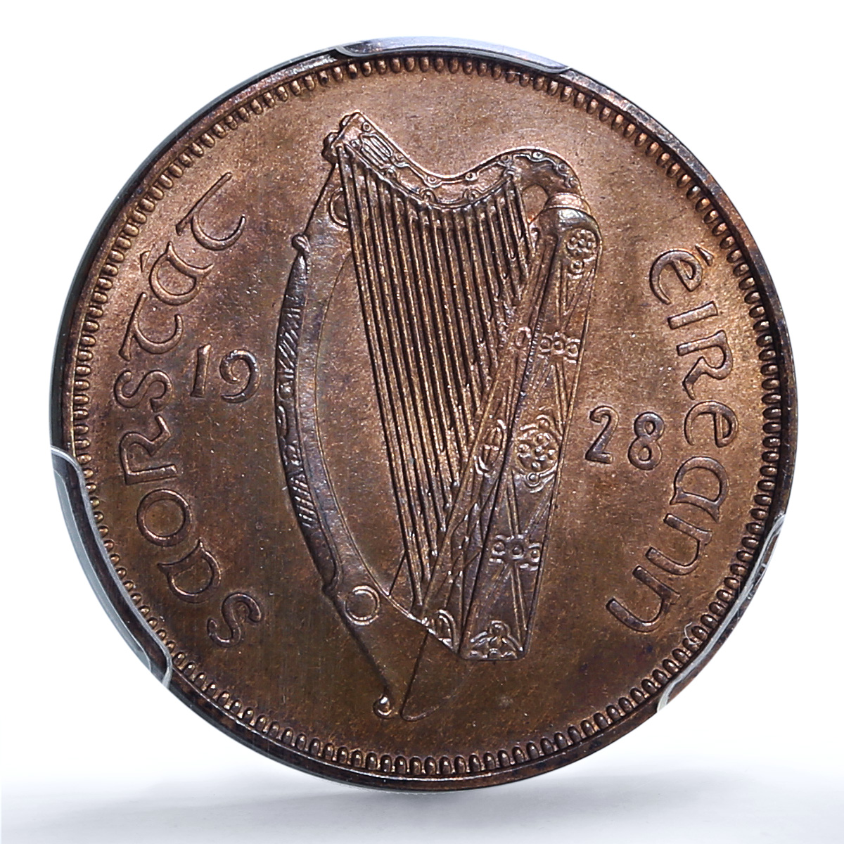 Ireland 1/2 penny phingin Free State Coinage Pig PR64 PCGS bronze coin 1928 Ireland 1/2 penny phingin Free State Coinage Pig PR64 PCGS bronze coin 1928