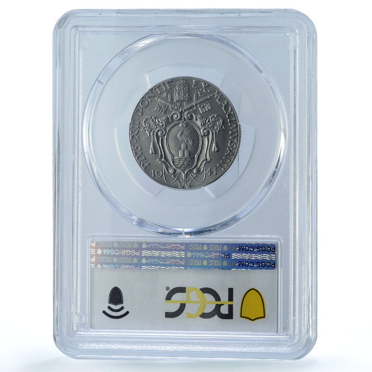 Italy Vatican 1 lire Pope Pius XII Virgin Mary MS65 PCGS NiSteel coin 1941 Italy Vatican 1 lire Pope Pius XII Virgin Mary MS65 PCGS NiSteel coin 1941