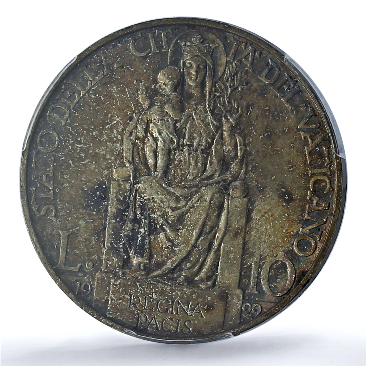 Italy Vatican 10 lire Pope Pius XI Madonna Jesus Baby MS65 PCGS silver coin 1929 Italy Vatican 10 lire Pope Pius XI Madonna Jesus Baby MS65 PCGS silver coin 1929