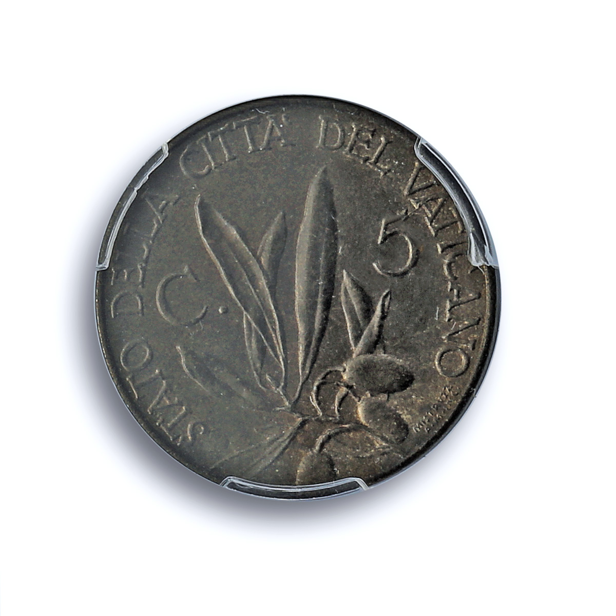 Italy Vatican 5 centesimi Pope Pius XII Olive Branch MS65 PCGS AlBr coin 1939 Italy Vatican 5 centesimi Pope Pius XII Olive Branch MS65 PCGS AlBr coin 1939