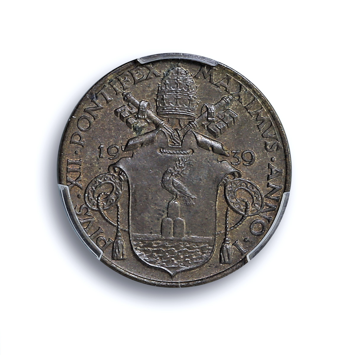 Italy Vatican 5 centesimi Pope Pius XII Olive Branch MS65 PCGS AlBr coin 1939 Italy Vatican 5 centesimi Pope Pius XII Olive Branch MS65 PCGS AlBr coin 1939