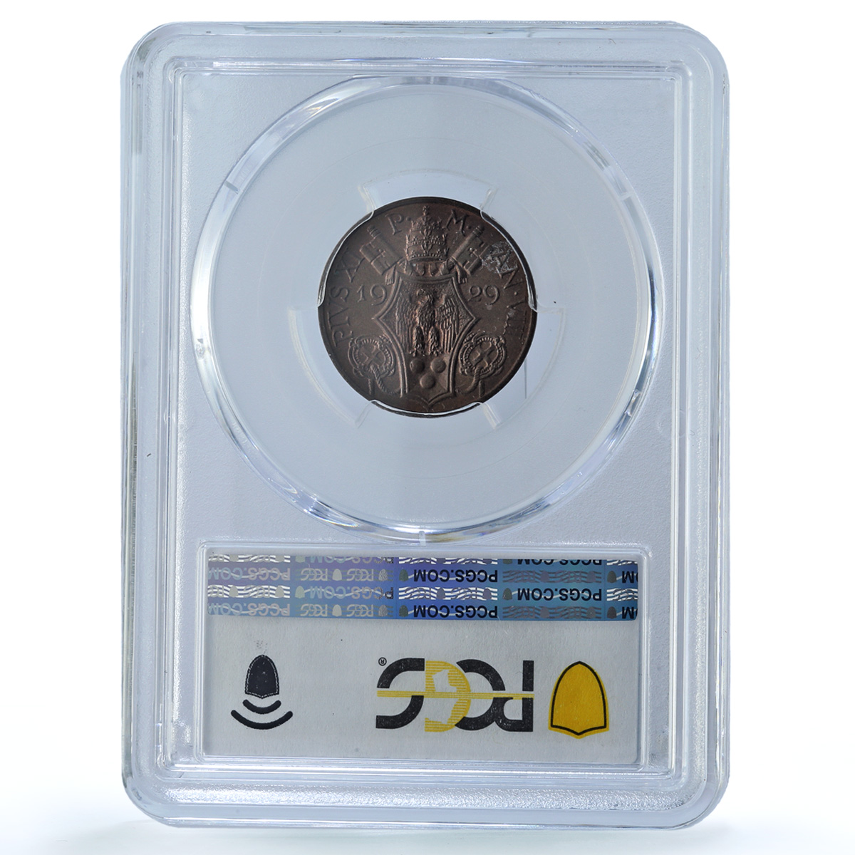 Italy Vatican 10 centesimi Pope Pius XI Saint Peter MS66 PCGS bronze coin 1929 Italy Vatican 10 centesimi Pope Pius XI Saint Peter MS66 PCGS bronze coin 1929