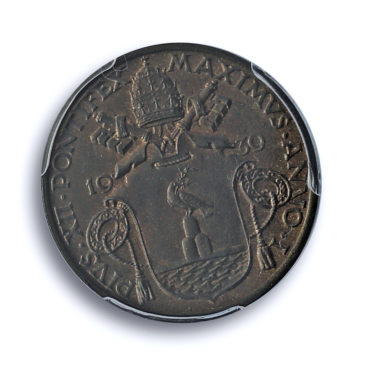 Italy Vatican 10 centesimi Pope Pius XII Saint Peter MS66 PCGS AlBr coin 1939 Italy Vatican 10 centesimi Pope Pius XII Saint Peter MS66 PCGS AlBr coin 1939