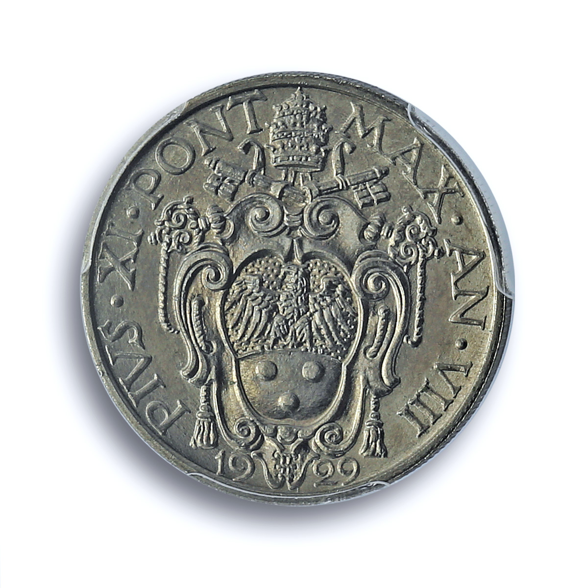 Italy Vatican 20 centesimi Pope Pius XI Saint Paul MS66 PCGS nickel coin 1929 Italy Vatican 20 centesimi Pope Pius XI Saint Paul MS66 PCGS nickel coin 1929