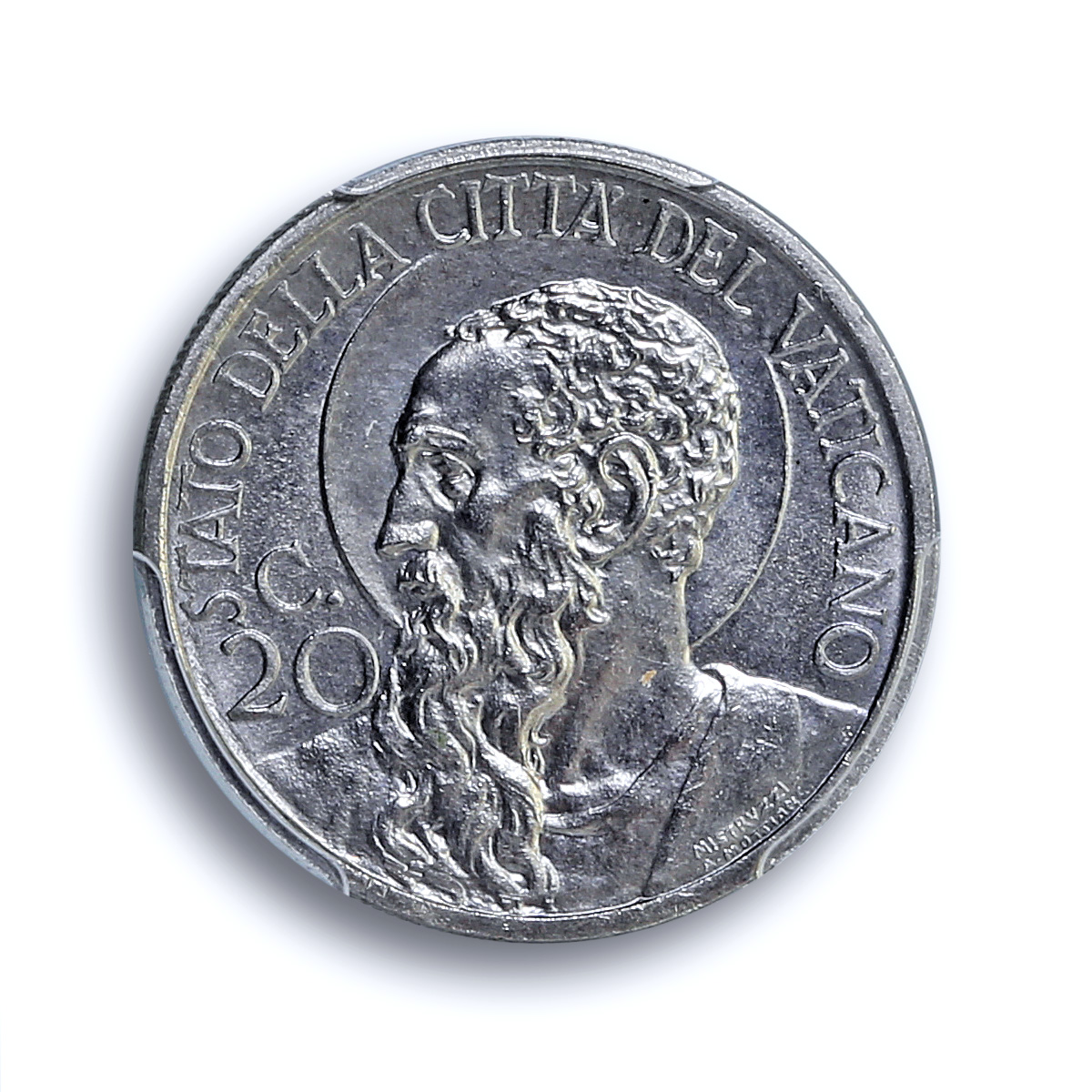 Italy Vatican 20 centesimi Pope Pius XI Saint Paul MS66 PCGS nickel coin 1929 Italy Vatican 20 centesimi Pope Pius XI Saint Paul MS66 PCGS nickel coin 1929