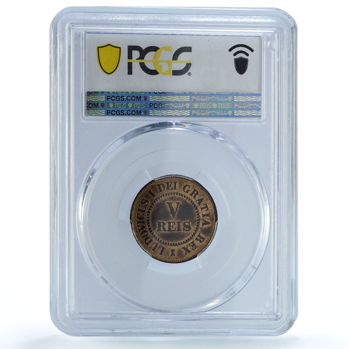 Portugal 5 reis Louis Luiz I Coinage Pattern KM-Pn130 SP64 PCGS copper coin 1863 Portugal 5 reis Louis Luiz I Coinage Pattern KM-Pn130 SP64 PCGS copper coin 1863