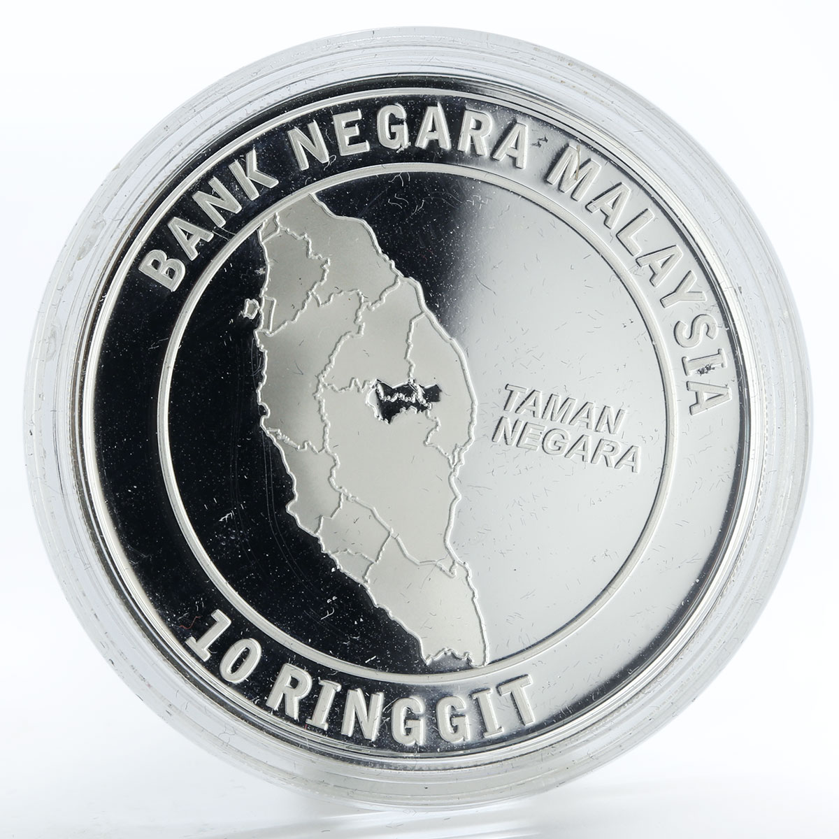 Malaysia 10 ringgit 75th Anniversary of National Park tiger silver coin 2014