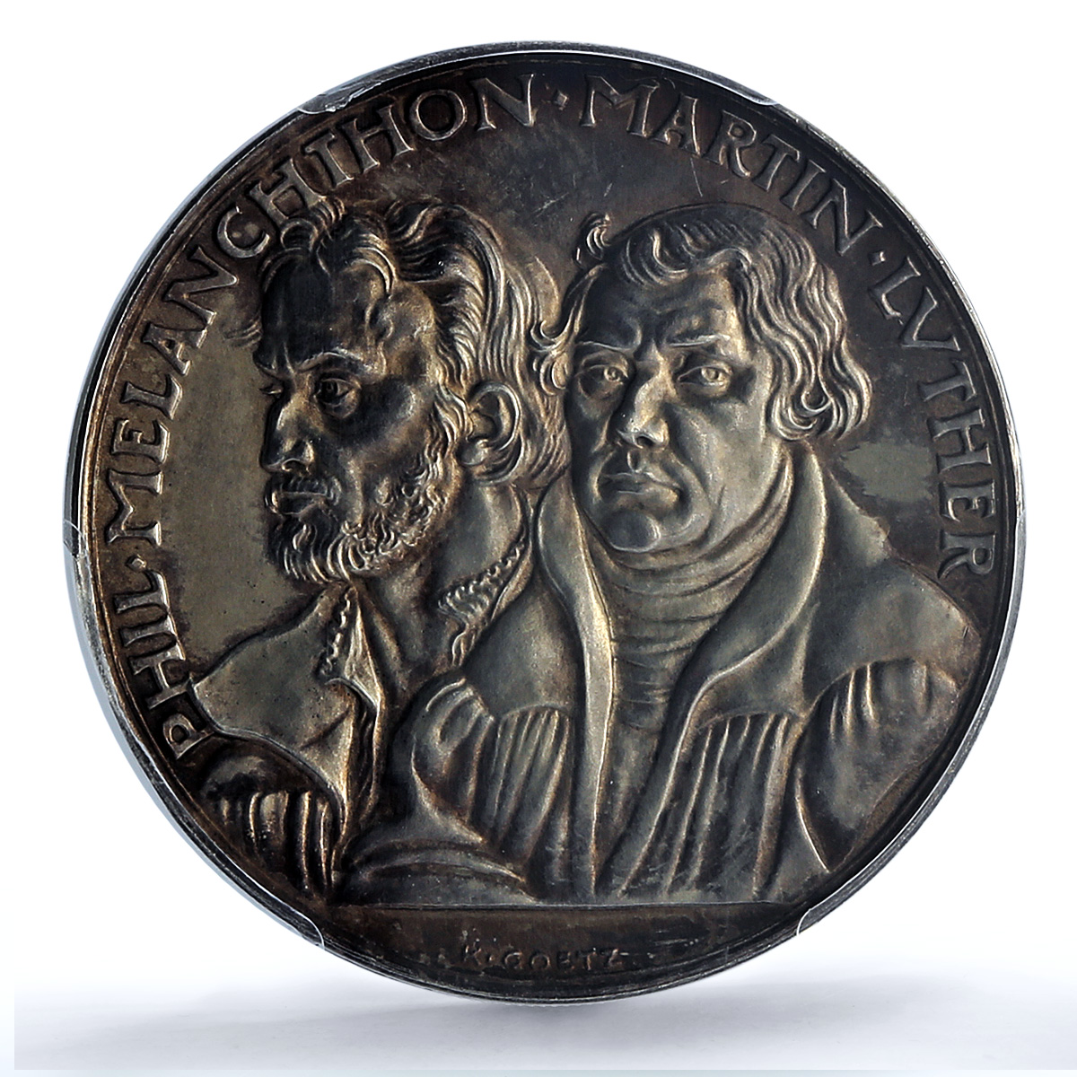 Germany Augsburg Confession Melanchton Luther Matte SP63 PCGS silver medal 1930 Germany Augsburg Confession Melanchton Luther Matte SP63 PCGS silver medal 1930