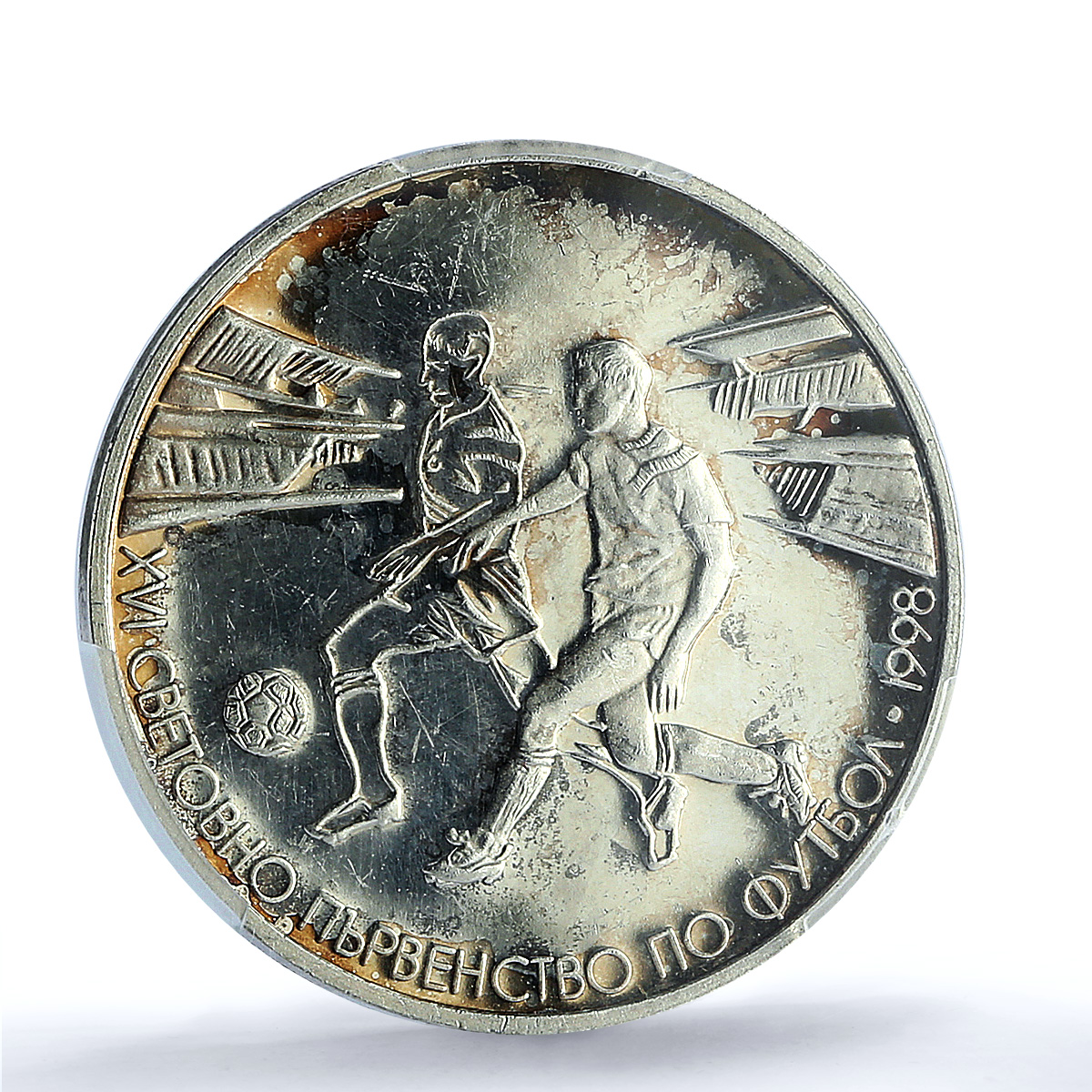 Bulgaria 500 leva Football Cup France Players Mule PR62 PCGS silver coin 1996 Bulgaria 500 leva Football Cup France Players Mule PR62 PCGS silver coin 1996