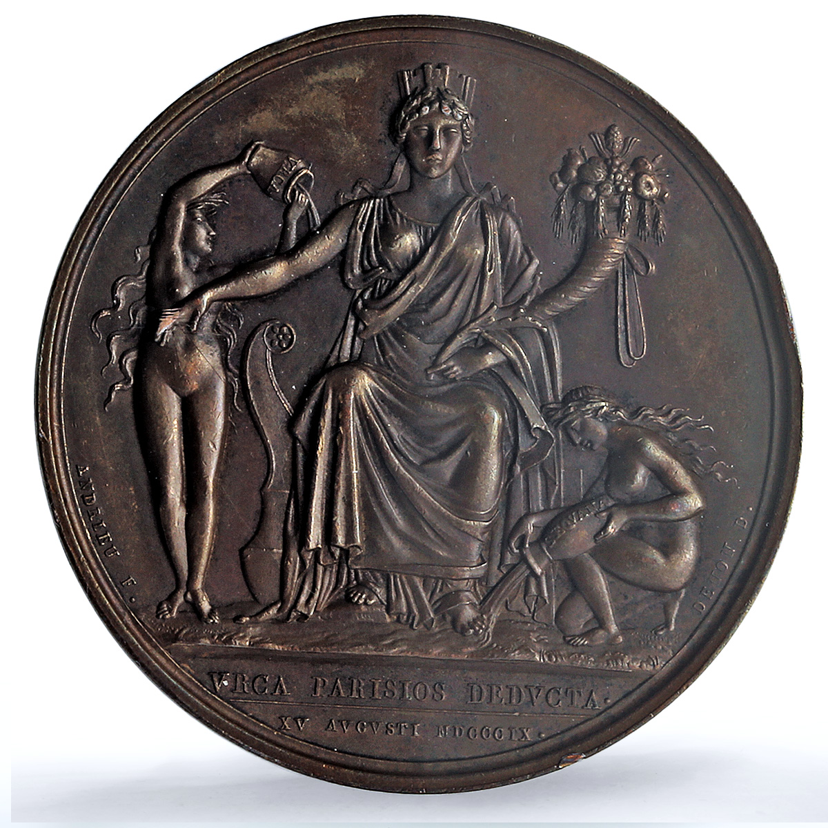 France Napoleon Ourcq Canal History Bramsen-868 SP63 PCGS bronze medal 1809 France Napoleon Ourcq Canal History Bramsen-868 SP63 PCGS bronze medal 1809