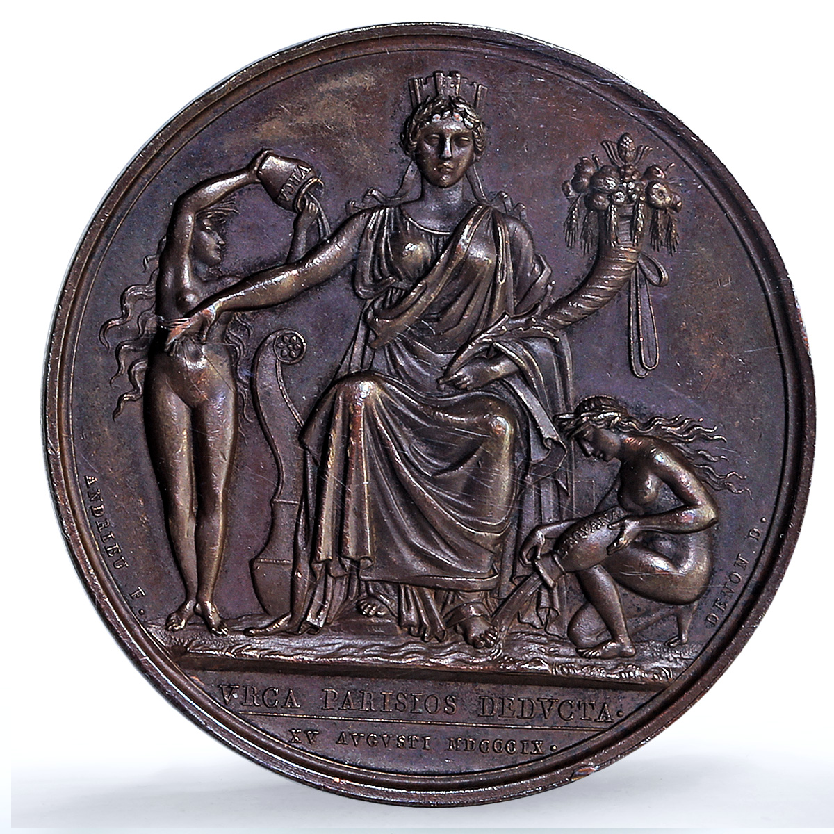 France Napoleon Ourcq Canal History Bramsen-868 SP63 PCGS bronze medal 1809 France Napoleon Ourcq Canal History Bramsen-868 SP63 PCGS bronze medal 1809