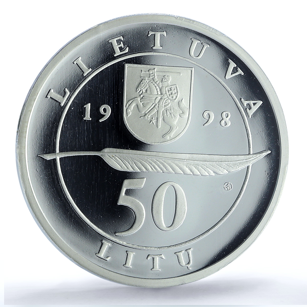 Lithuania 50 litu Mickiewicz Mitskevich Literature PR70 PCGS silver coin 1998