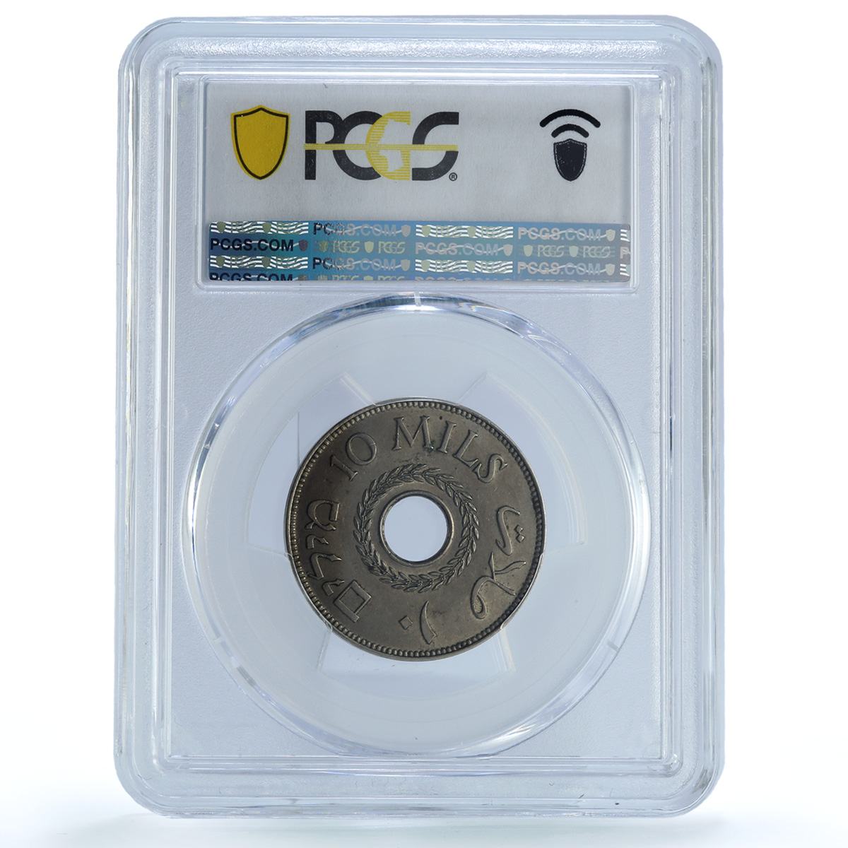 Palestine British 10 mils Mandate Coinage KM-4 AU58 PCGS CuNi coin 1939 Palestine British 10 mils Mandate Coinage KM-4 AU58 PCGS CuNi coin 1939
