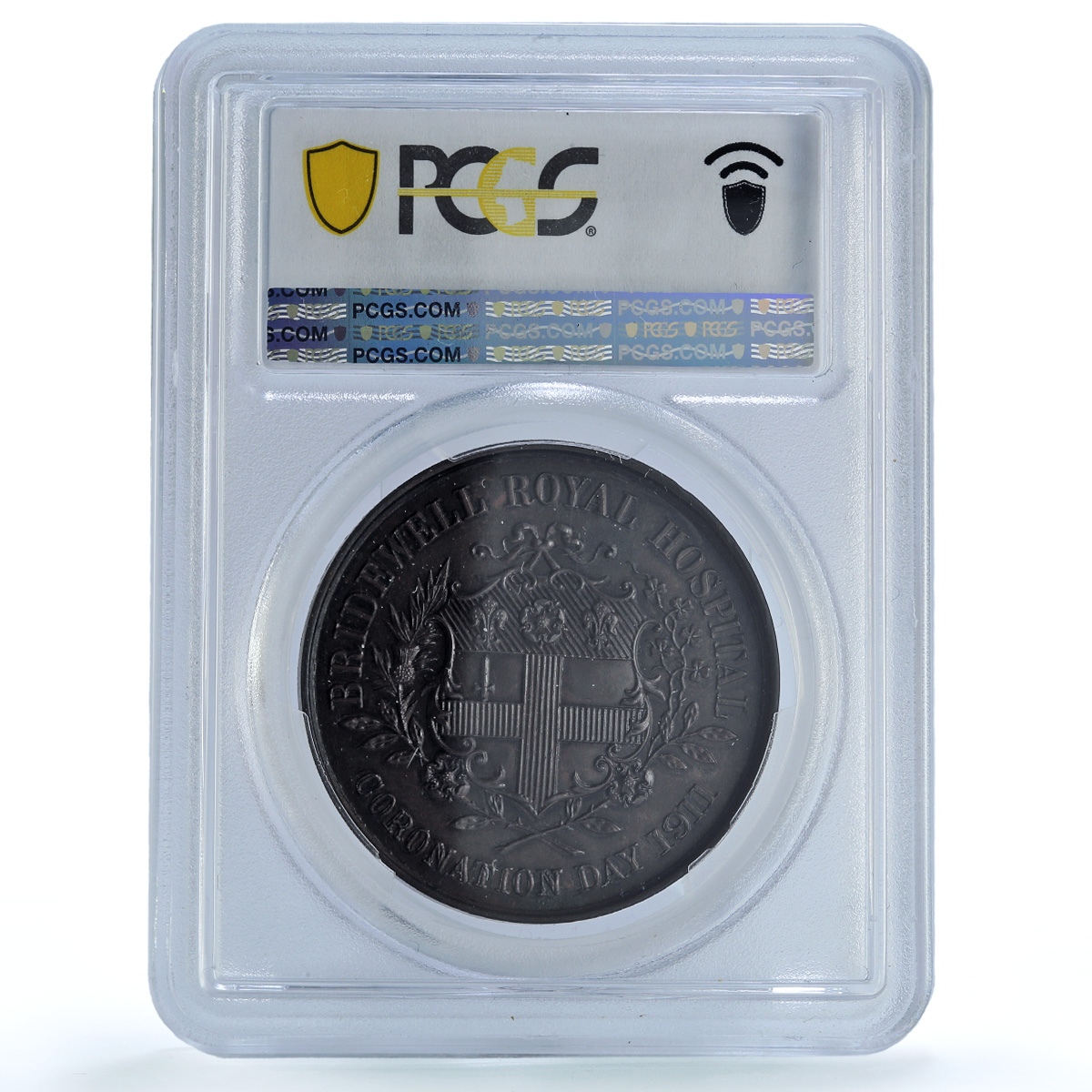 Great Britain King George V Mary Bridewell Hospital SP63 PCGS copper medal 1911 Great Britain King George V Mary Bridewell Hospital SP63 PCGS copper medal 1911