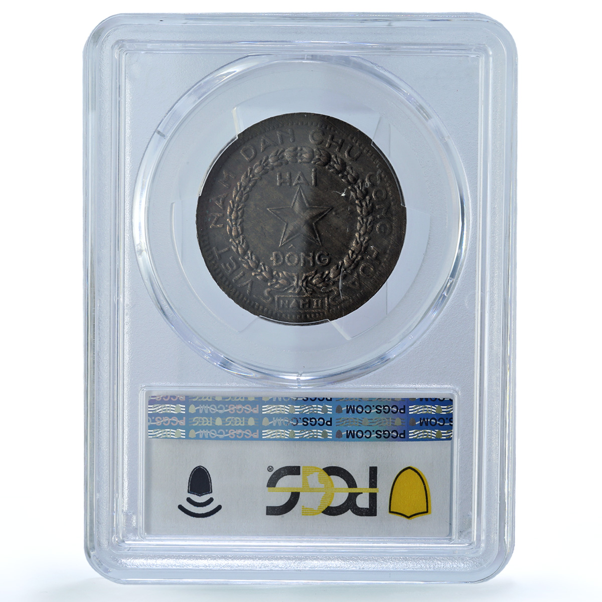 Vietnam 2 dong Communist State Ho Chi Minh KM-4 AU55 PCGS bronze coin 1946 Vietnam 2 dong Communist State Ho Chi Minh KM-4 AU55 PCGS bronze coin 1946
