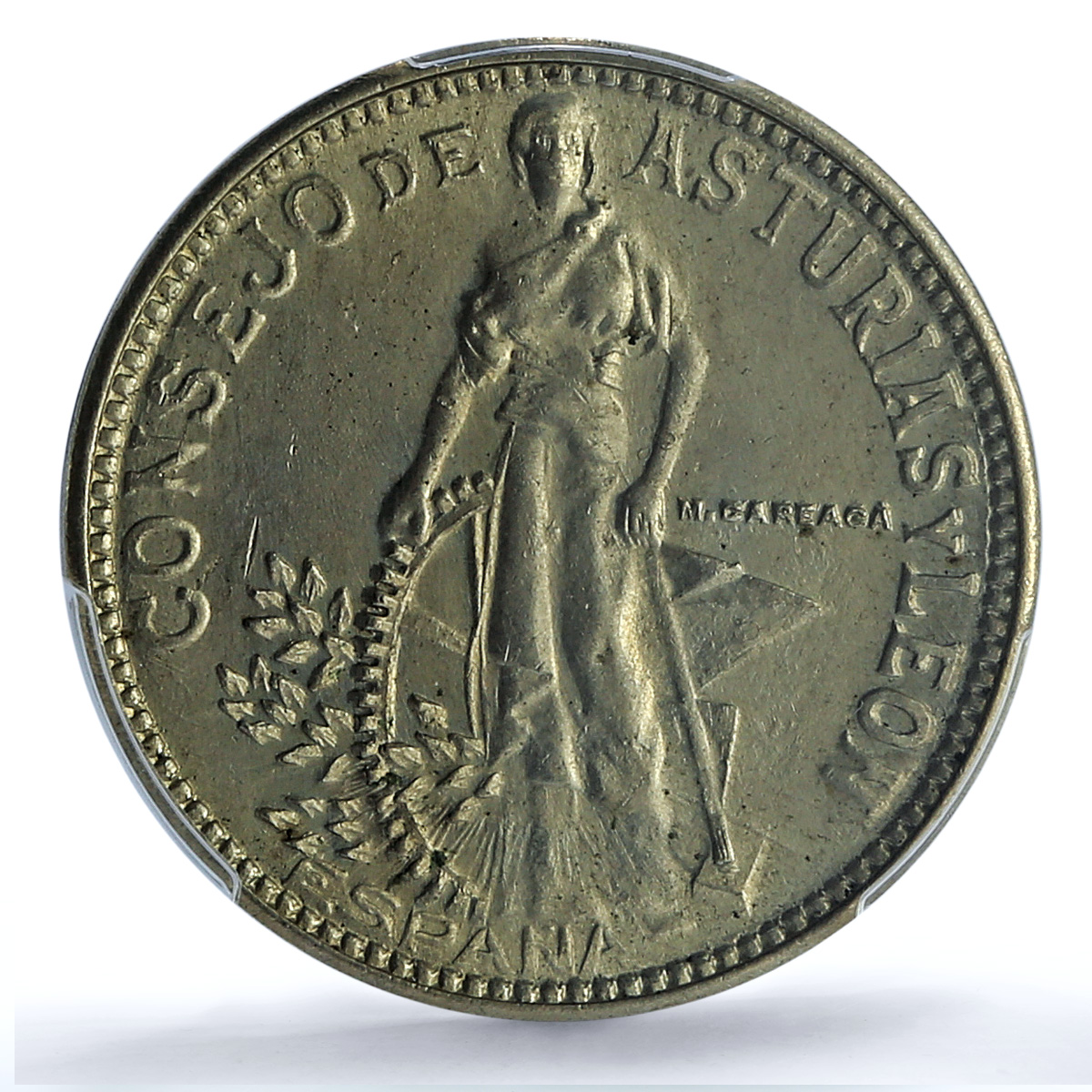 Spain Asturias 2 pesetas Council Coinage Sun KM-3 MS64 PCGS CuNi coin 1937 Spain Asturias 2 pesetas Council Coinage Sun KM-3 MS64 PCGS CuNi coin 1937