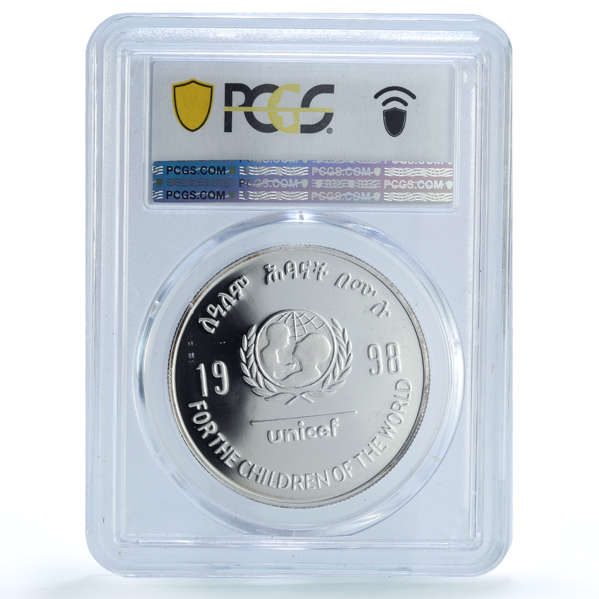 Ethiopia 20 birr UNICEF KM-74 Children World Dance PR 69 PCGS silver coin 1998 Ethiopia 20 birr UNICEF KM-74 Children World Dance PR 69 PCGS silver coin 1998