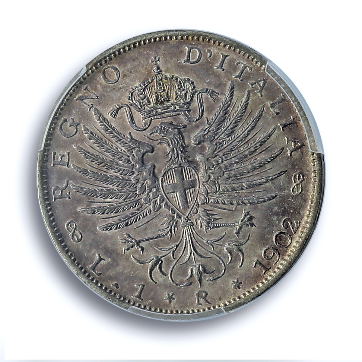 Italy 1 lira King Victor Emmanuel III Coinage KM-32 MS64 PCGS silver coin 1902 Italy 1 lira King Victor Emmanuel III Coinage KM-32 MS64 PCGS silver coin 1902