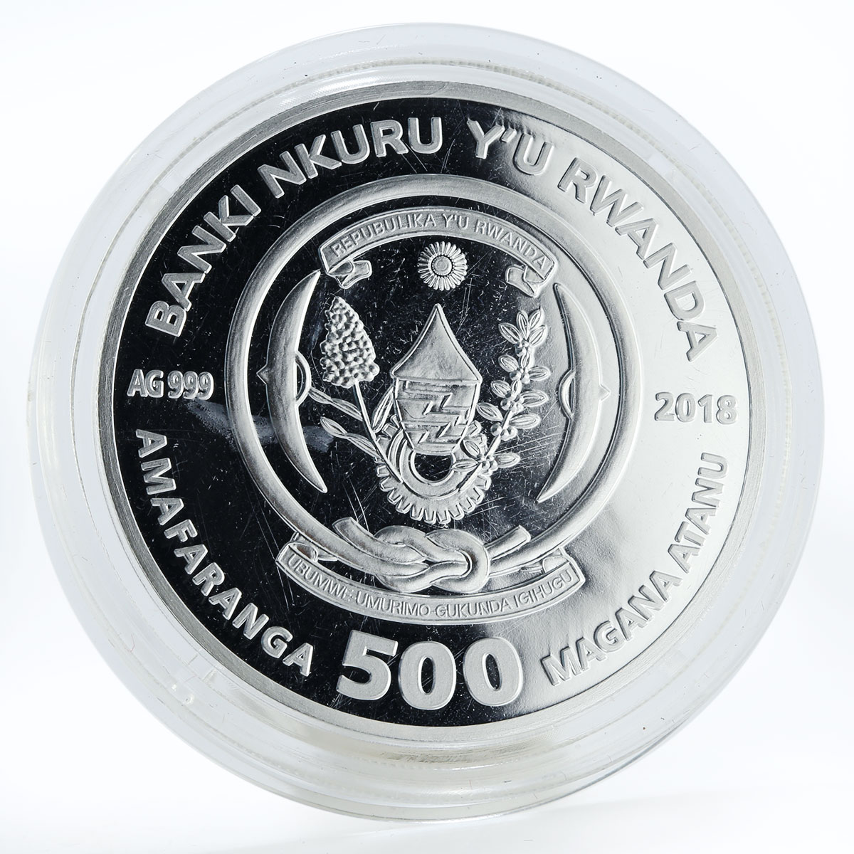 Rwanda 500 francs Year of the Dog Wealth silver coin 2018