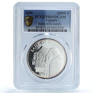 Uganda 20000 shillings Central Bank Gorilla Monkey PR 69 PCGS silver coin 2006