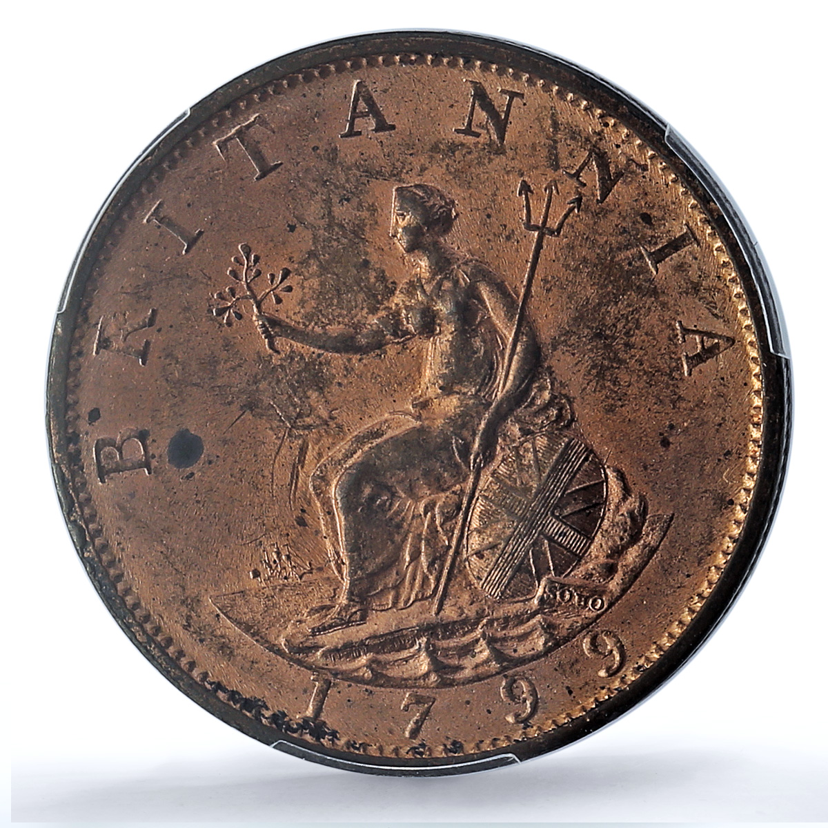 Great Britain 1/2 penny George III Coinage KM-647 MS64 PCGS copper coin 1799