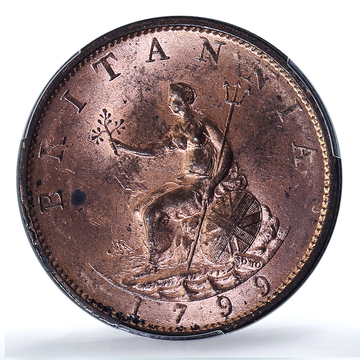 Great Britain 1/2 penny George III Coinage KM-647 MS64 PCGS copper coin 1799