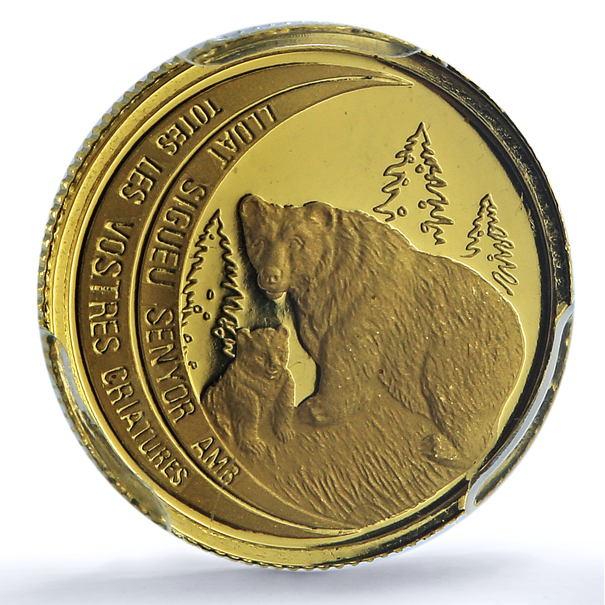 Andorra 5 diners Brown Bear KM-118 Wildlife Fauna PR 70 PCGS gold coin 1996 Andorra 5 diners Brown Bear KM-118 Wildlife Fauna PR 70 PCGS gold coin 1996