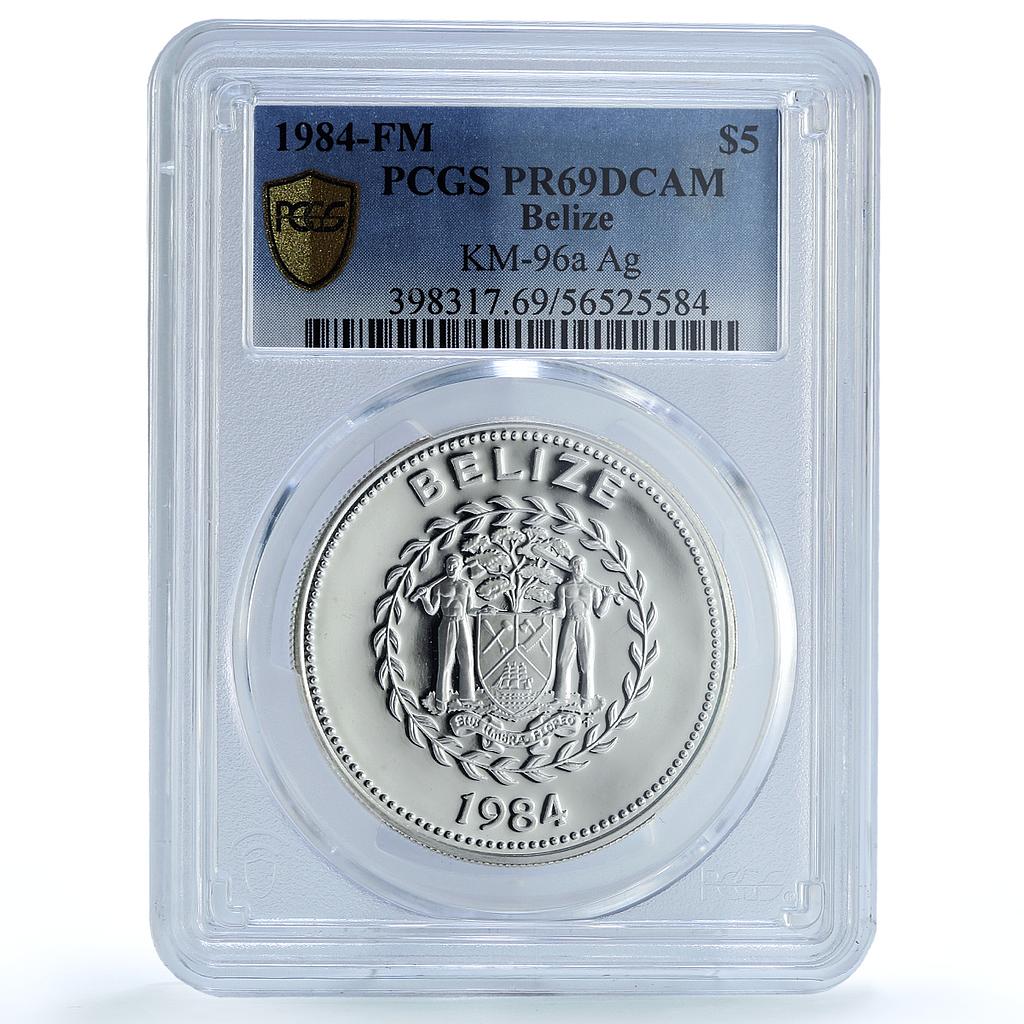 Belize 5 dollars Elizabeth II KM-96a Toucan Bird PR 69 PCGS silver coin 1984 Belize 5 dollars Elizabeth II KM-96a Toucan Bird PR 69 PCGS silver coin 1984