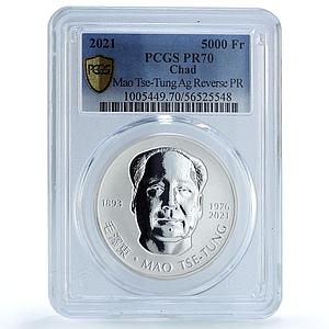 Chad 5000 francs Mao Tse Tung History China Communism PR70 PCGS silver coin 2021