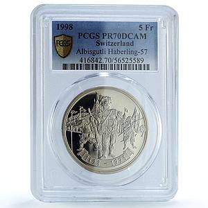 Switzerland 5 francs Albisgutli Shooting Festival H-57 PR 70 PCGS CuNi coin 1998
