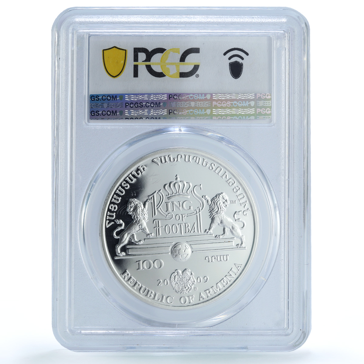 Armenia 100 dram Beckenbauer KM-187 Kings of Football PR70 PCGS silver coin 2009