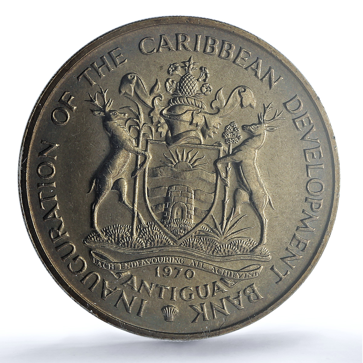 Antigua 4 dollars Caribbean Bank KM-1 FAO Food Day MS 67 PCGS CuNi coin 1970 Antigua 4 dollars Caribbean Bank KM-1 FAO Food Day MS 67 PCGS CuNi coin 1970