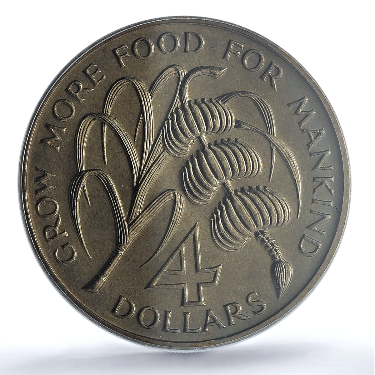 Antigua 4 dollars Caribbean Bank KM-1 FAO Food Day MS 67 PCGS CuNi coin 1970 Antigua 4 dollars Caribbean Bank KM-1 FAO Food Day MS 67 PCGS CuNi coin 1970