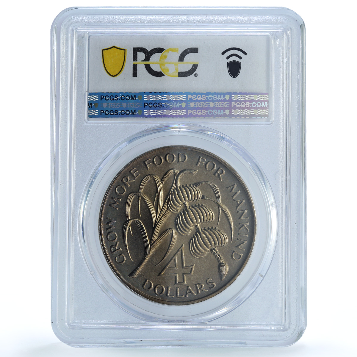 Dominica 4 dollars Caribbean Bank KM-11 FAO Food Day MS 67 PCGS CuNi coin 1970 Dominica 4 dollars Caribbean Bank KM-11 FAO Food Day MS 67 PCGS CuNi coin 1970