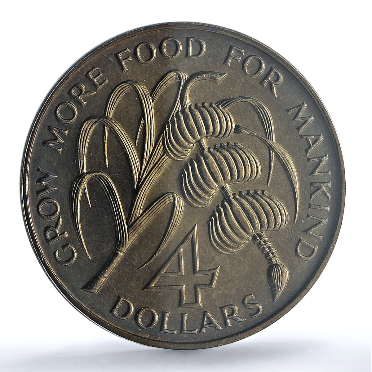 Dominica 4 dollars Caribbean Bank KM-11 FAO Food Day MS 67 PCGS CuNi coin 1970 Dominica 4 dollars Caribbean Bank KM-11 FAO Food Day MS 67 PCGS CuNi coin 1970