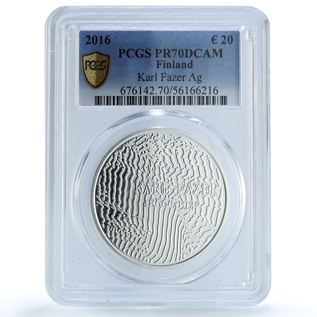 Finland 20 euros Karl Fazer KM-231 Cocoa Branch PR 70 PCGS silver coin 2016 Finland 20 euros Karl Fazer KM-231 Cocoa Branch PR 70 PCGS silver coin 2016