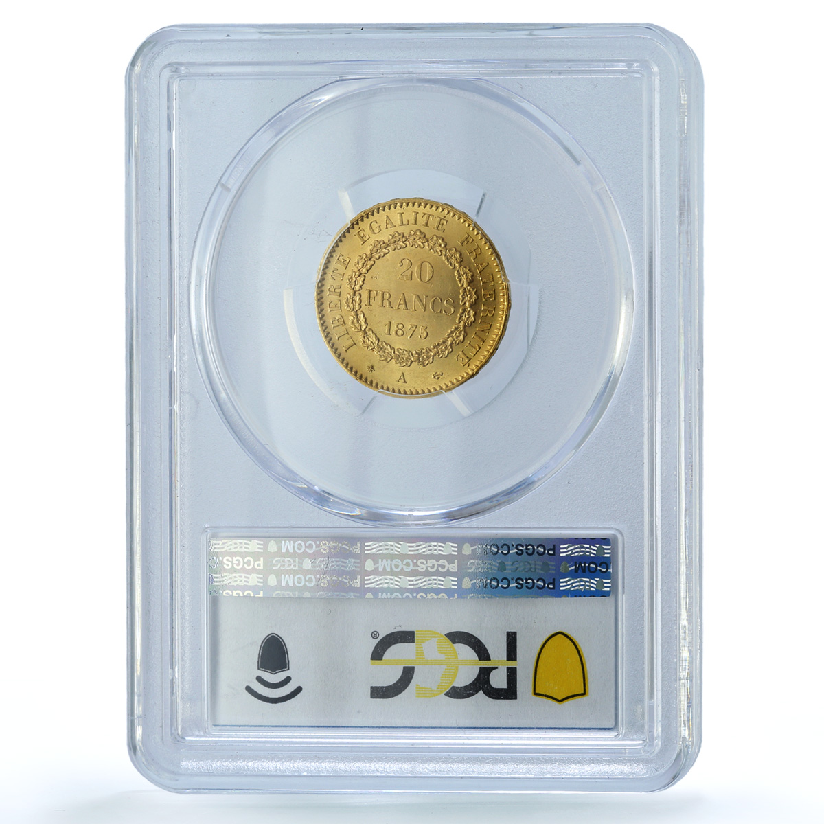 France 20 francs Third Republic KM-825 Gad-1063 F-533 MS 62 PCGS gold coin 1875