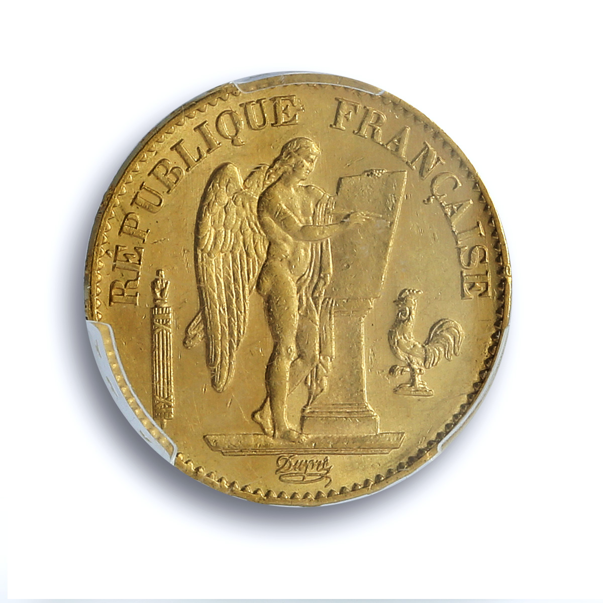 France 20 francs Third Republic KM-825 Gad-1063 F-533 MS 62 PCGS gold coin 1875