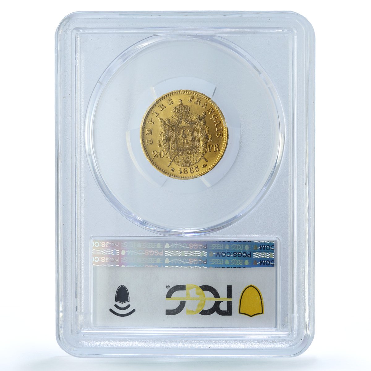 France 20 francs Napoleon III KM-801 Gad-1062 F-532 MS63 PCGS gold coin 1865 BB France 20 francs Napoleon III KM-801 Gad-1062 F-532 MS63 PCGS gold coin 1865 BB