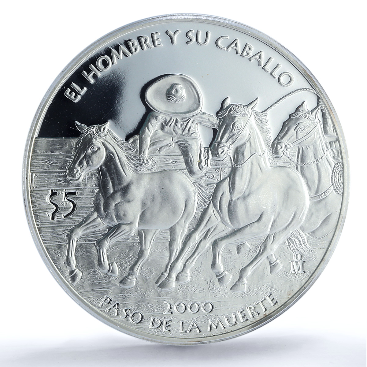 Mexico 5 pesos Paso Muerte Ibero-American Man Horse PR69 PCGS silver coin 2000 Mexico 5 pesos Paso Muerte Ibero-American Man Horse PR69 PCGS silver coin 2000