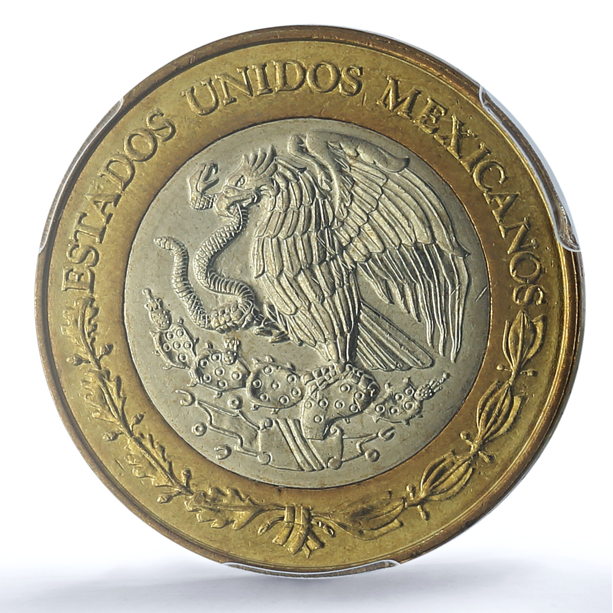 Mexico 10 pesos Millennium Aztec Rev. KM-636 MS 67 PCGS bimetal coin 2000 Mexico 10 pesos Millennium Aztec Rev. KM-636 MS 67 PCGS bimetal coin 2000