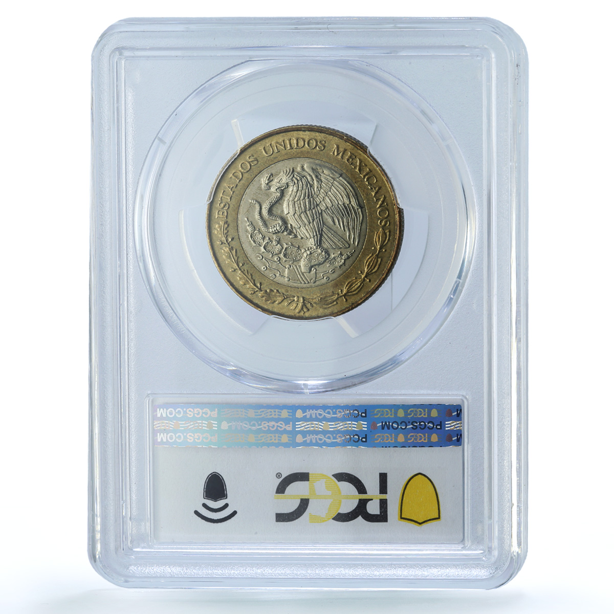 Mexico 10 pesos Republic KM-616 Aztec Sun MS 65 PCGS bimetal coin 1998 Mexico 10 pesos Republic KM-616 Aztec Sun MS 65 PCGS bimetal coin 1998