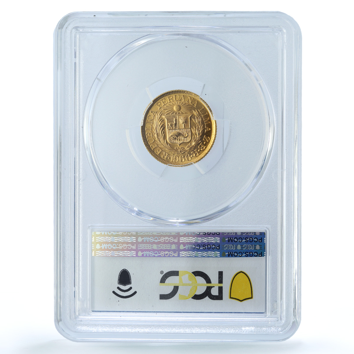 Peru 1/2 libra Republic Trade Coinage KM-209 MS 67 PCGS gold coin 1966 Z B R