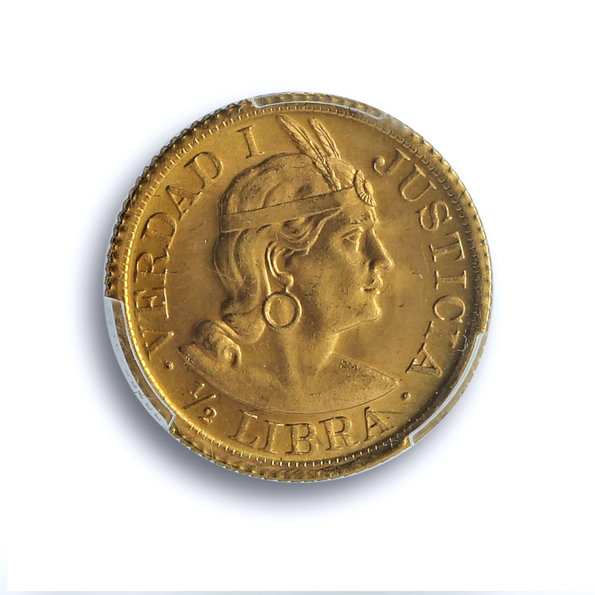 Peru 1/2 libra Republic Trade Coinage KM-209 MS 67 PCGS gold coin 1966 Z B R