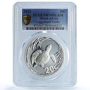 South Africa 20 cents Turtle Isimangaliso Marine Area PR70 PCGS silver coin 2013