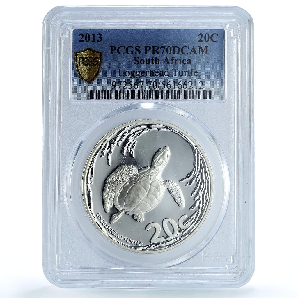 South Africa 20 cents Turtle Isimangaliso Marine Area PR70 PCGS silver coin 2013 South Africa 20 cents Turtle Isimangaliso Marine Area PR70 PCGS silver coin 2013