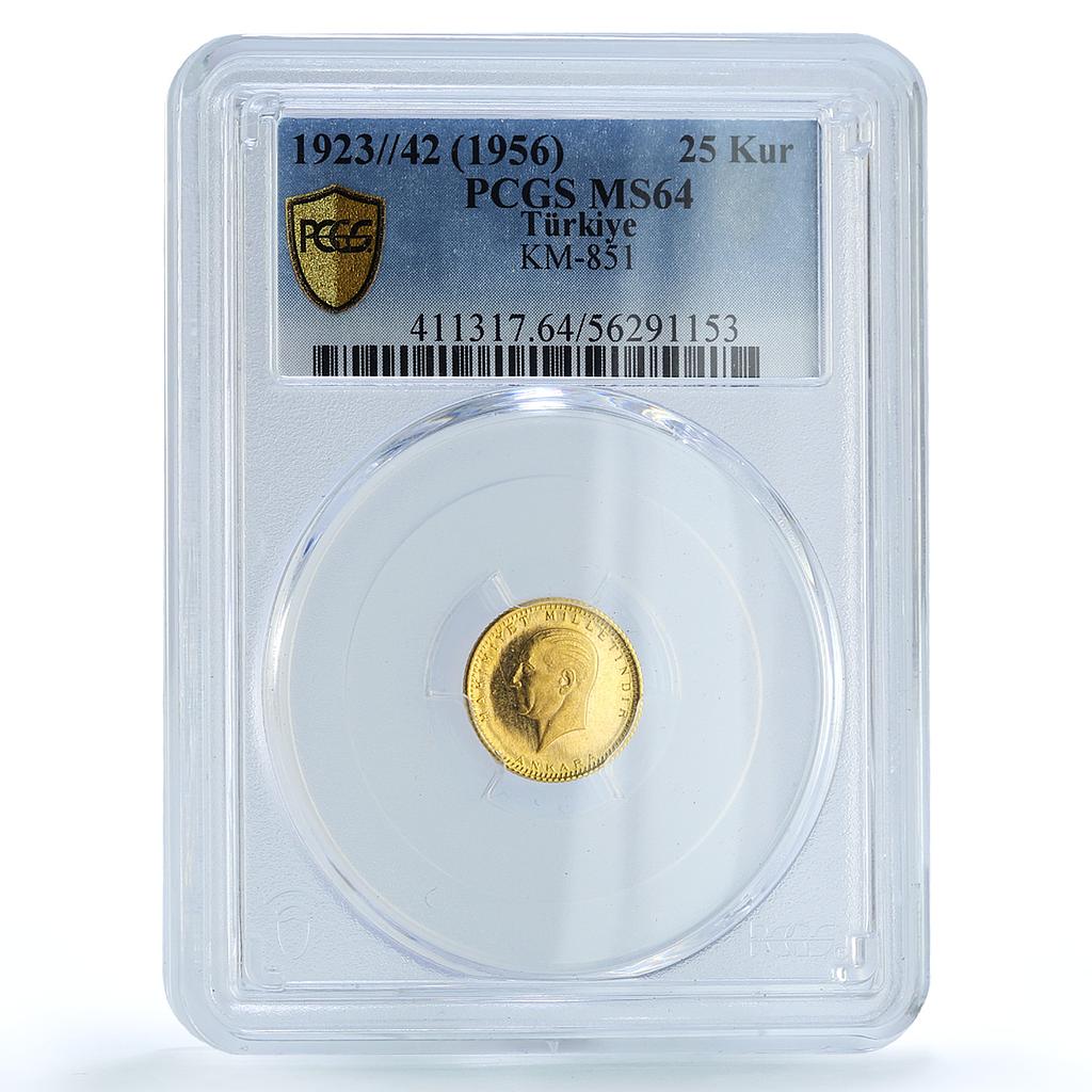 Turkey 25 kurush Ataturk 1923/42 KM-851 MS 64 gold coin 1965 Turkey 25 kurush Ataturk 1923/42 KM-851 MS 64 gold coin 1965