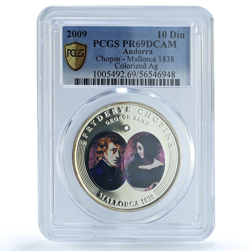 Andorra 10 diners Chopin Mallorca KM-320 Music Composer PR 69 PCGS Ag coin 2009 Andorra 10 diners Chopin Mallorca KM-320 Music Composer PR 69 PCGS Ag coin 2009