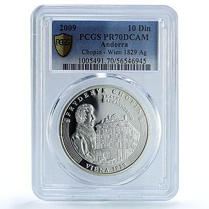 Andorra 10 diners Chopin Vienna KM-317 Music Composer PR70 PCGS silver coin 2009